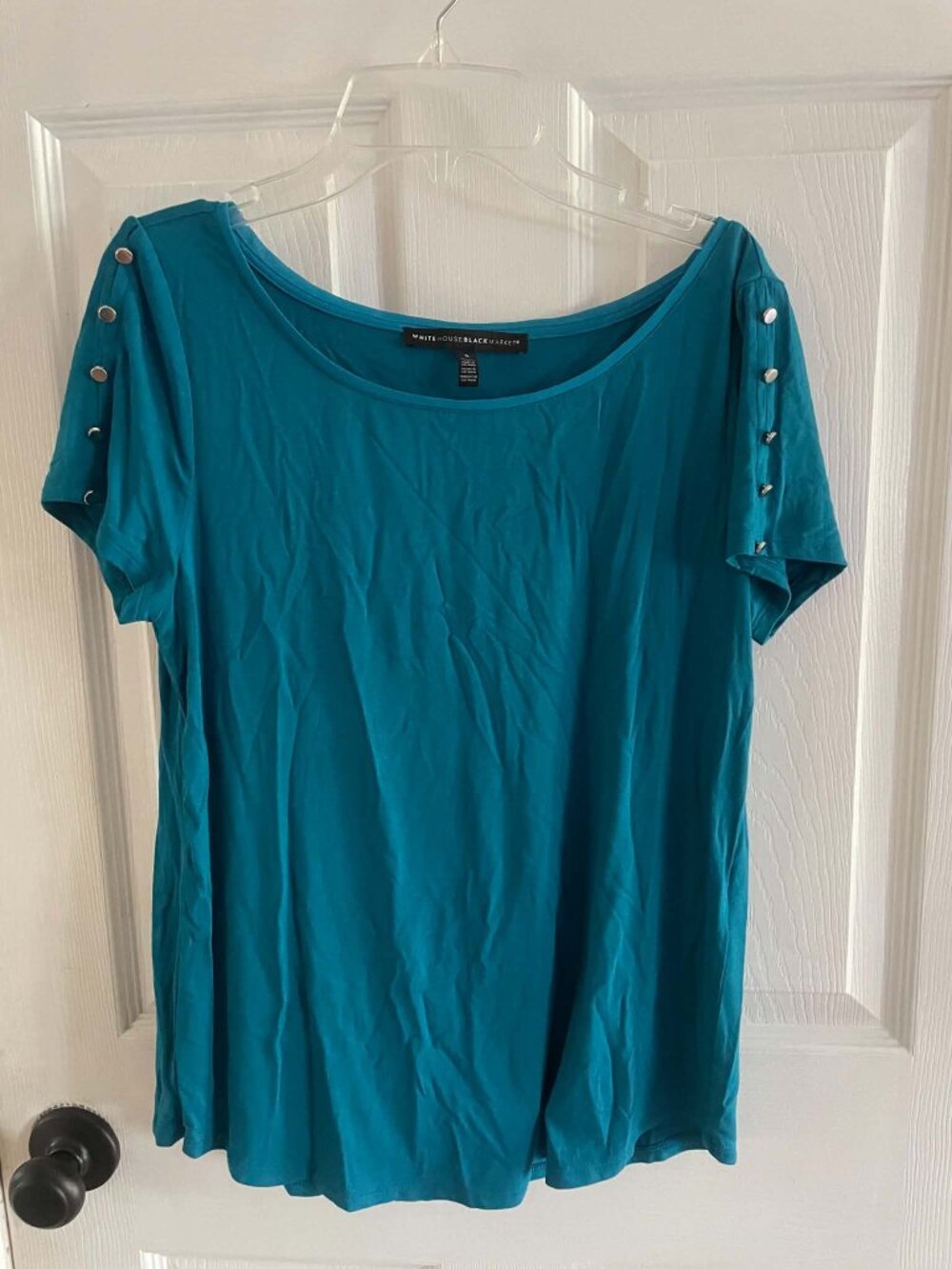 WHBM White House Black Market Turquoise Top Shirt Like New S Small Like New